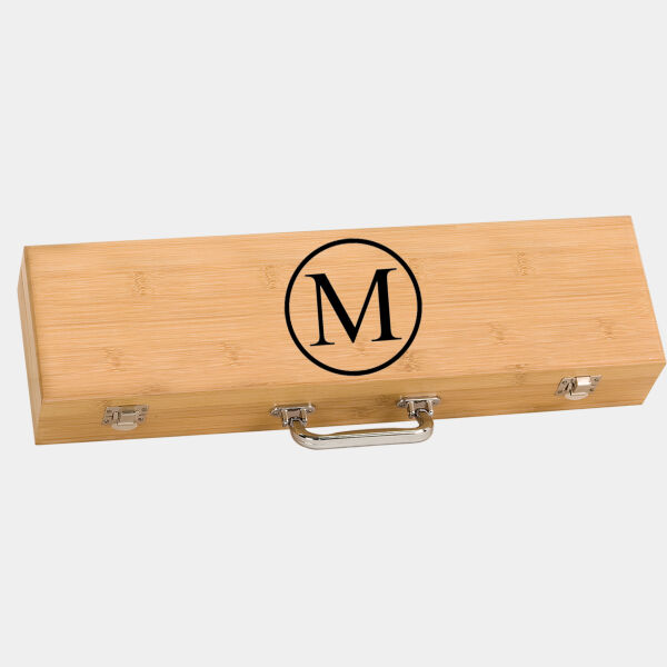 7-Piece Bamboo BBQ Set in Bamboo Case Thumbnail